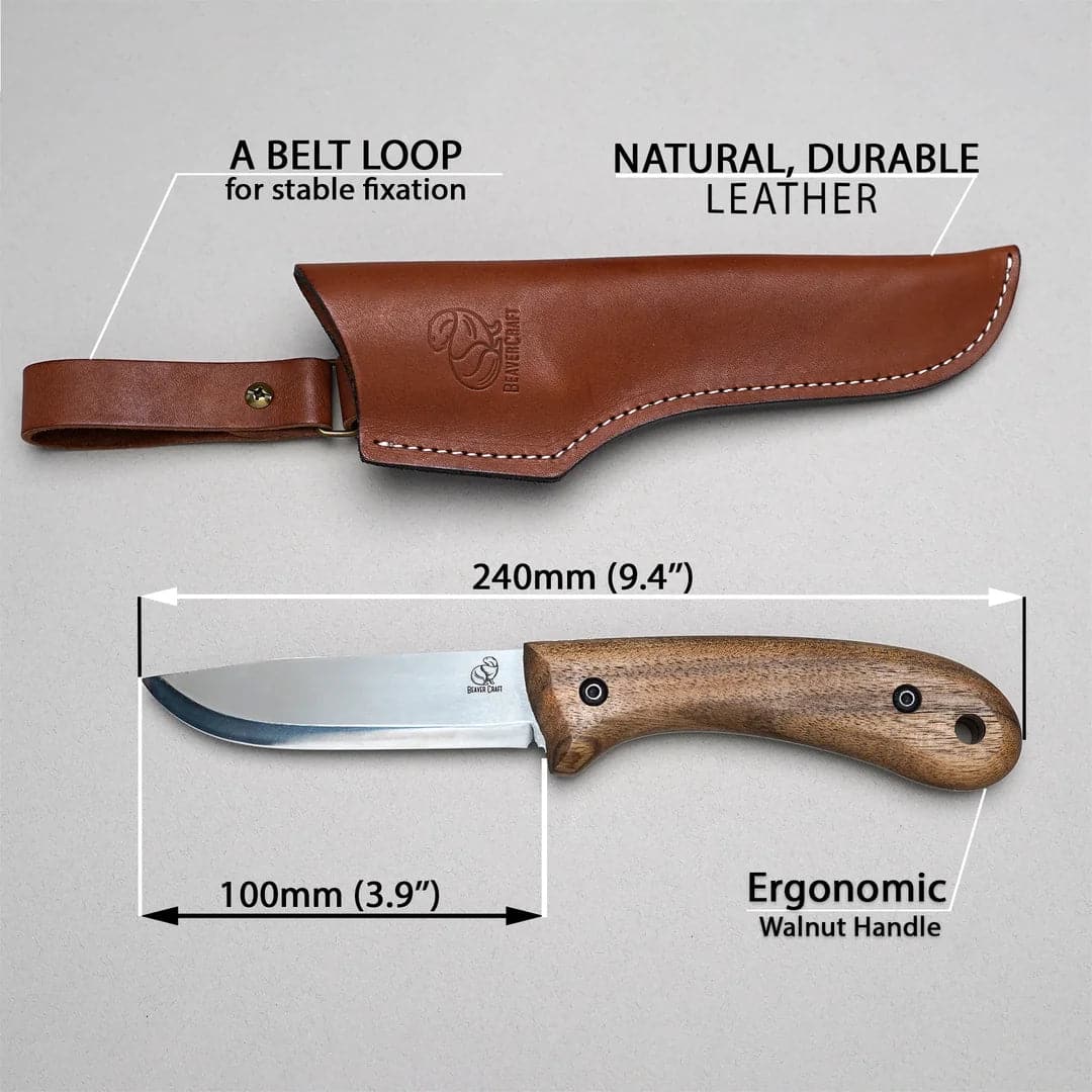 Couteau de bushcraft BSH2 Glacier avec étui