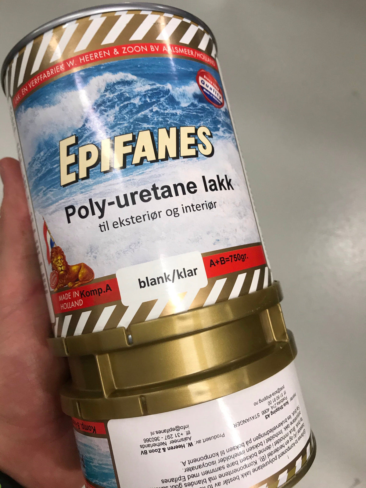 Vernis polyuréthane transparent Epifanes 750 g