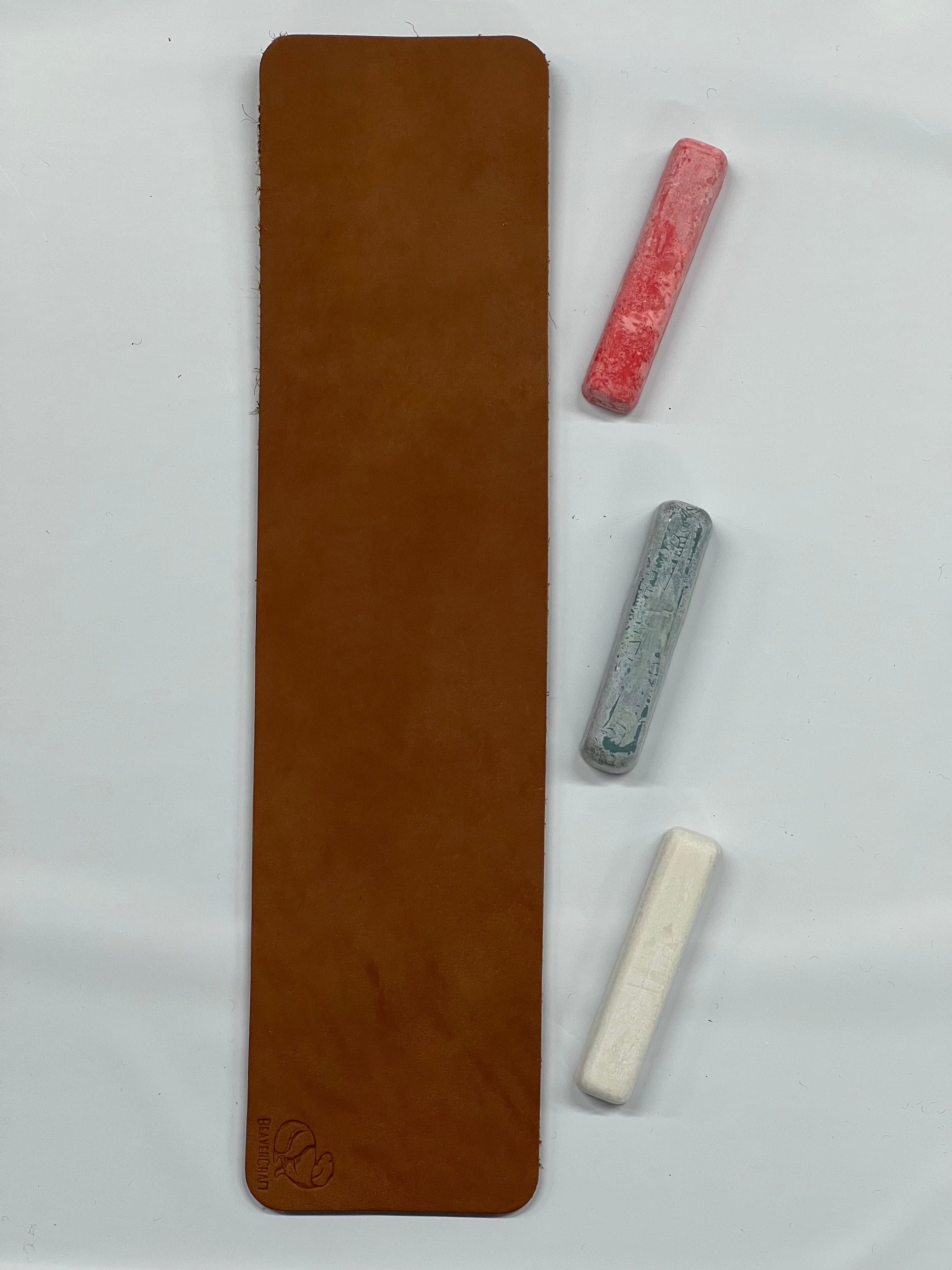 Cuir à rasoir 305x75 mm avec 3 types de pâte à affûter